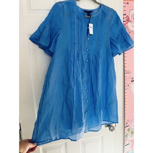 NWT Banana Republic Petite Small Sky Blue Dress - Picture 4 of 11